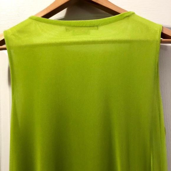 ♥️BCBG MaxAzria chartreuse chiffon bead dress - Picture 6 of 11